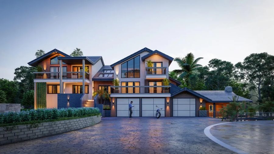 Night exterior render